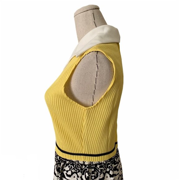 Vintage 70s Puritan Forever Young Yellow Print Mod Maxi Dress Poly Groovy Hippie - Picture 5 of 12